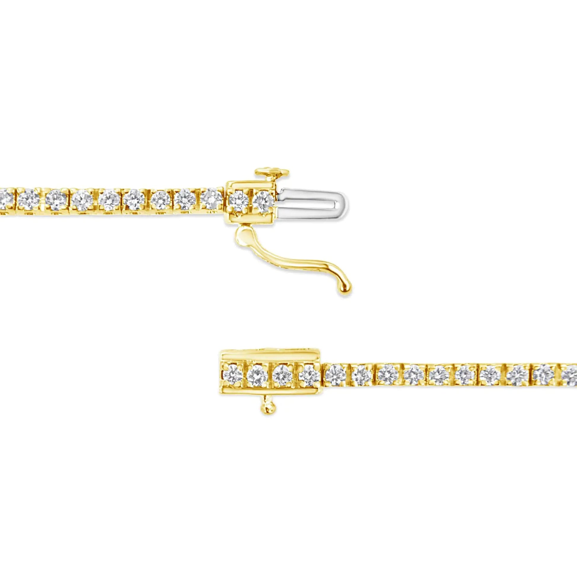 14K Yellow Gold Plated .925 Sterling Silver 2.0 Cttw Diamond Classic Link Tennis Bracelet (K-L Color, I2-I3 Clarity) - 7-1/4" WEM Support (www.WEM.support)
