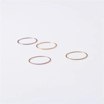 18K Fine Glossy Stacked Titanium Steel Ring - Catch Cards