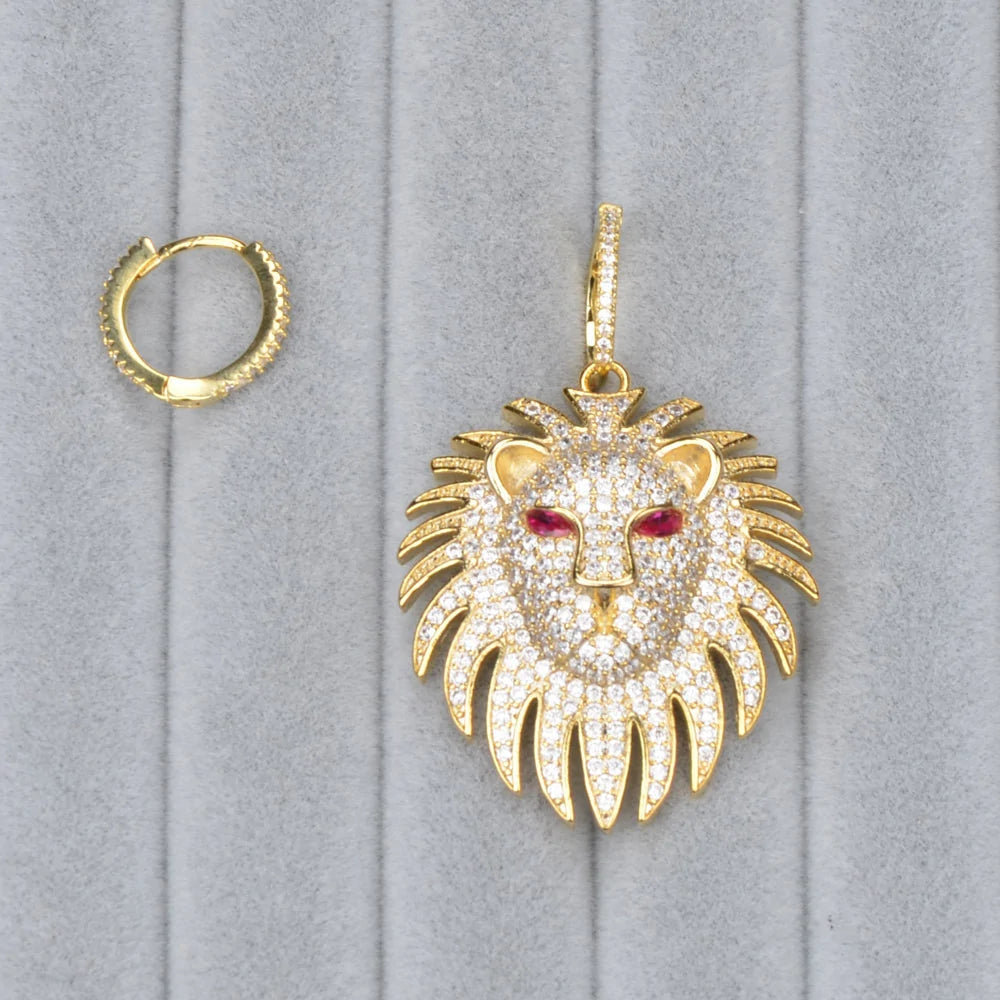 Lion Asymmetry Earrings for Women WEM Support (www.WEM.support)