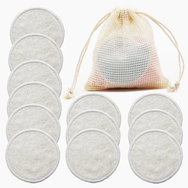 12-Pack Reusable Cotton Makeup Remover Pads – Washable & Eco-Friendly HejK.com