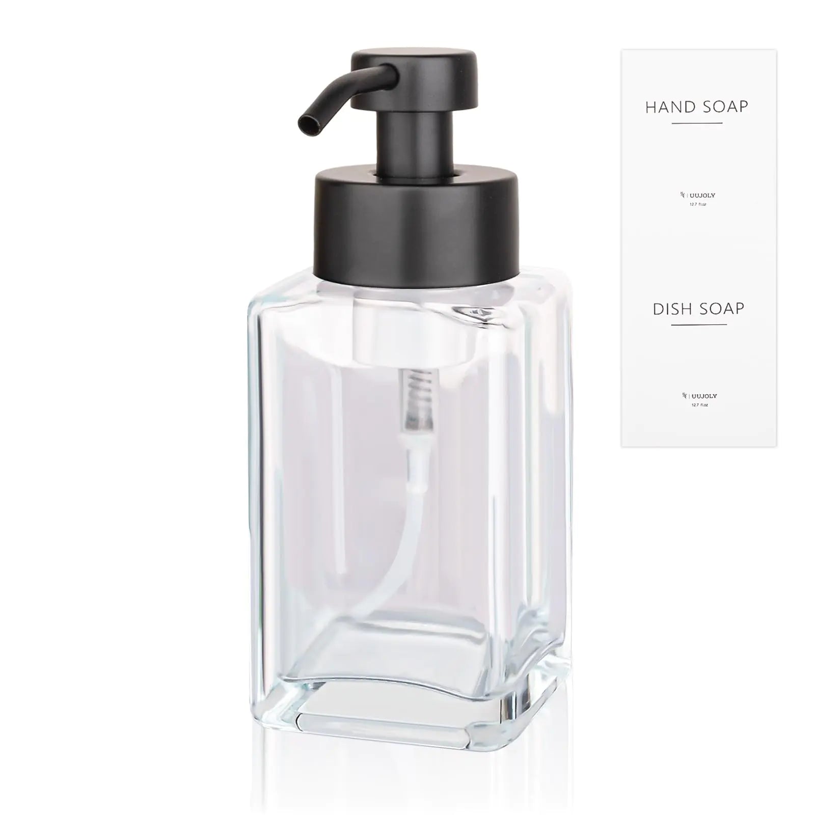 Elegant Foaming Soap Dispenser, 12oz Glass with Stainless Pump HejK.com Marketplace LLC