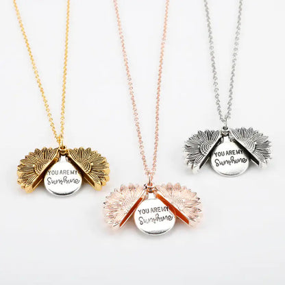 Sunflower Double Lettering Necklace WEM Support (www.WEM.support)