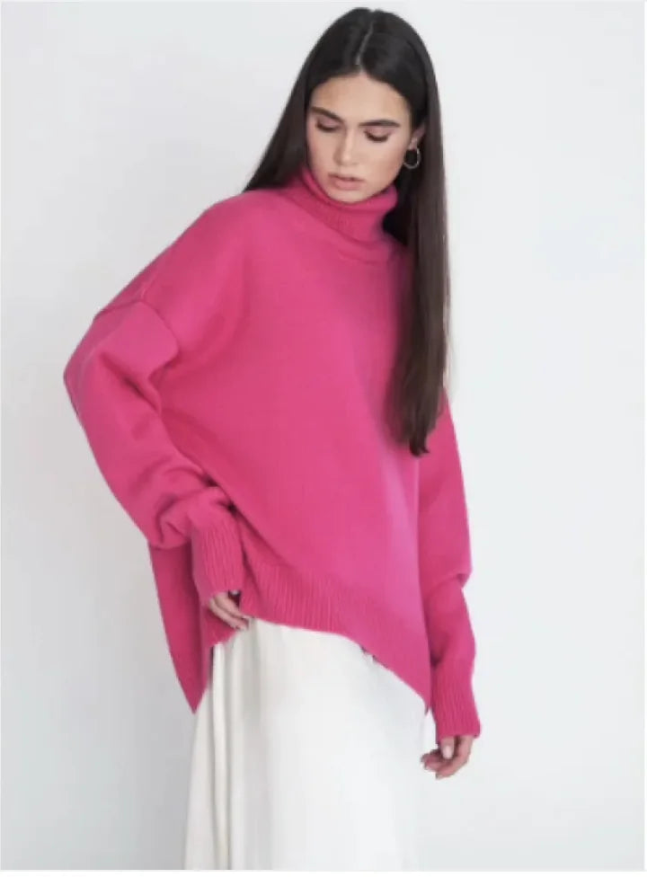 Women's Solid Color Turtleneck Sweater WEM Support (www.WEM.support)