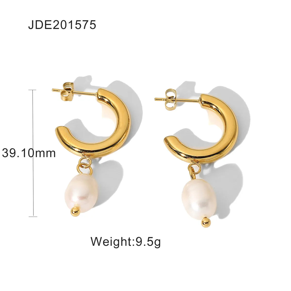 Fashionable Stainless Steel Pearl Earrings HejK.com
