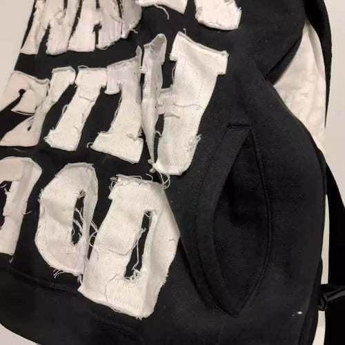 Star Letters Embroidered Hoodie WEM Support (www.WEM.support)