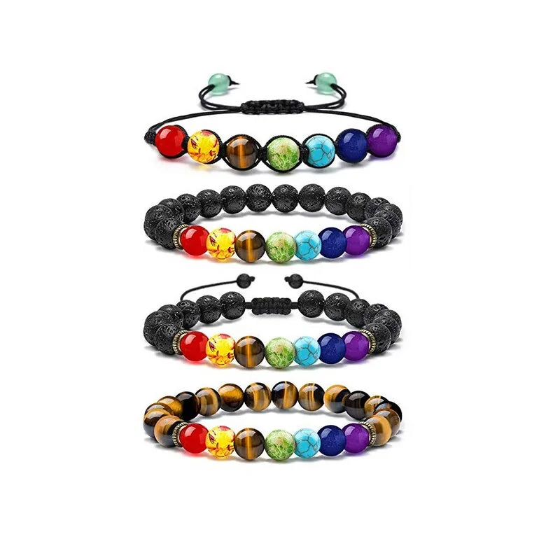 Lava Rock 7 Chakras Bracelet WEM Support (www.WEM.support)