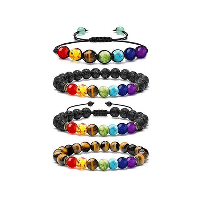 Lava Rock 7 Chakras Bracelet WEM Support (www.WEM.support)