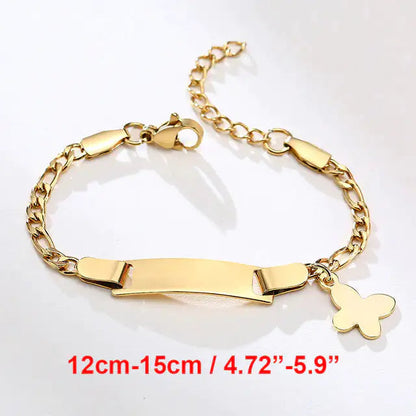 Gold Children's Bracelet With Butterfly Pendant WEM Support (www.WEM.support)