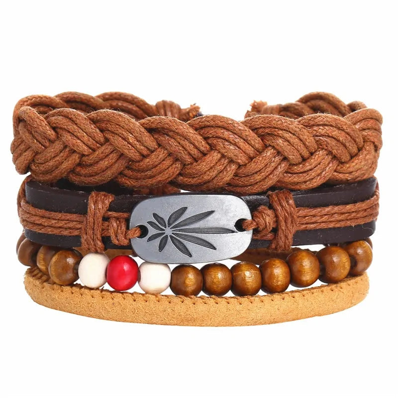 Multilayer Leather Bracelet WEM Support (www.WEM.support)