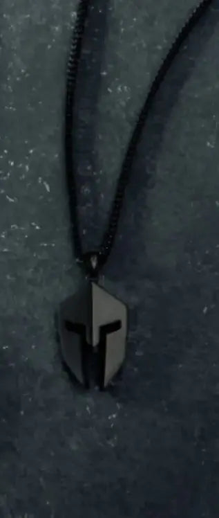 Classic Minimalist Hero Of Sparta Mask Pendant Necklace Man's Stainless Steel Necklace Titanium Steel Ornament WEM Support (www.WEM.support)