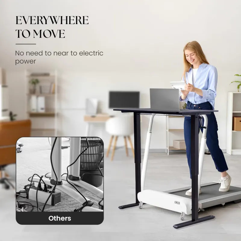Hand-Crank Adjustable Office Desk Height Adjustable, With Flat Metal Legs Perfect For Home, Office, Gaming, Or Study Use WEM Support (www.WEM.support)
