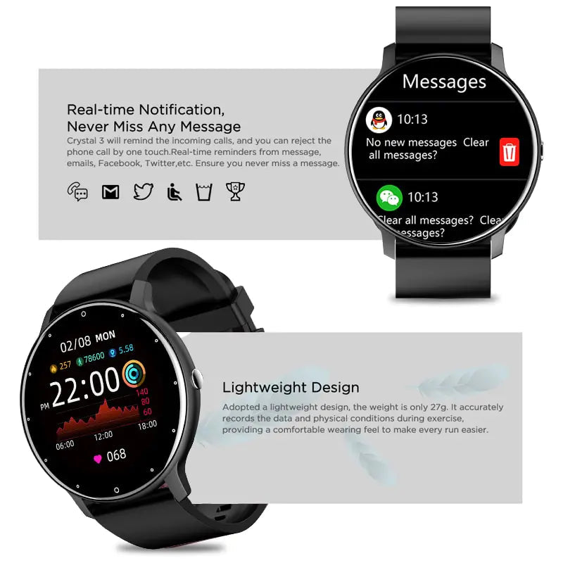 New Smart Watch Men Full Touch Screen Sport Fitness Watch WEM Support (www.WEM.support)