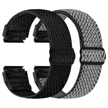 22mm Watch Bands for Garmin Fenix 8 47mm/Fenix E 47mm/Fenix 7/Fenix 7 Pro/Fenix 6/Fenix 6 Pro/Fenix 5/5 Plus/Instinct 2/Epix Gen 2/Approach S62/S60 Band, Quickfit Elastic Nylon Strap Wristband - Catch Cards