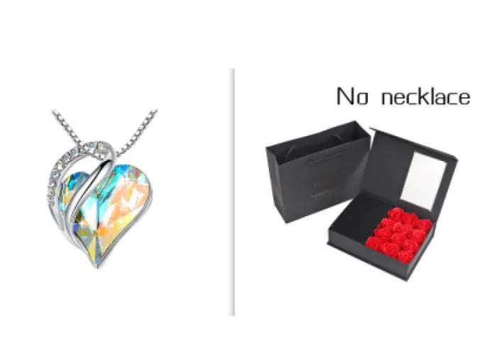 CrystalHeart Heart-Shaped Pendant Necklace WEM Support (www.WEM.support)