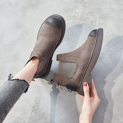 Women's Martin Boots 2020, Leather Chunky Ankle Boots