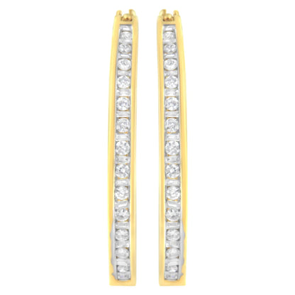 10K Yellow Gold 1/2 cttw Channel Set Hoop Earrings (H-I Clarity, SI2-I1 Color) WEM Support (www.WEM.support)