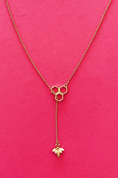 Bee With Me Necklace, Gold WEM Support (www.WEM.support)