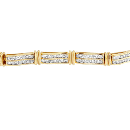 14K Yellow Gold Round-Cut Diamond Bracelet (5.35 cttw, H-I Color, I1-I2 Clarity) WEM Support (www.WEM.support)