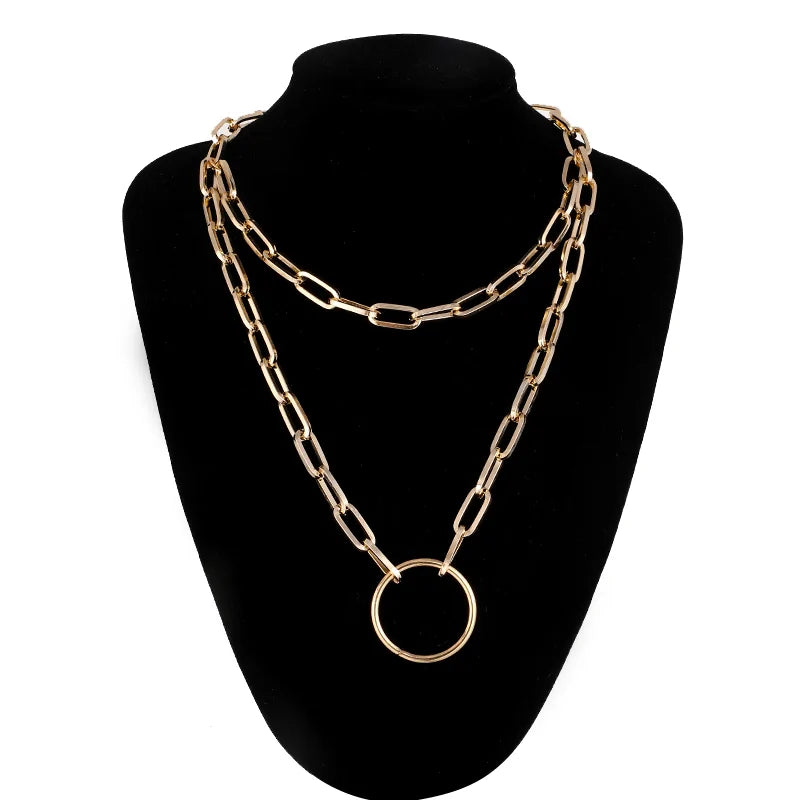 Double Layer Lock Chain Necklace WEM Support (www.WEM.support)