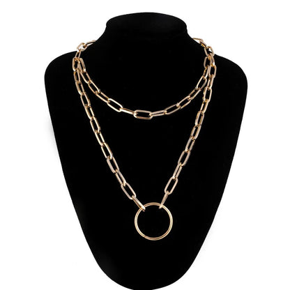 Double Layer Lock Chain Necklace WEM Support (www.WEM.support)