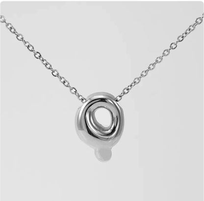 Women's Glossy Bubble Letter Pendant Necklace WEM Support (www.WEM.support)