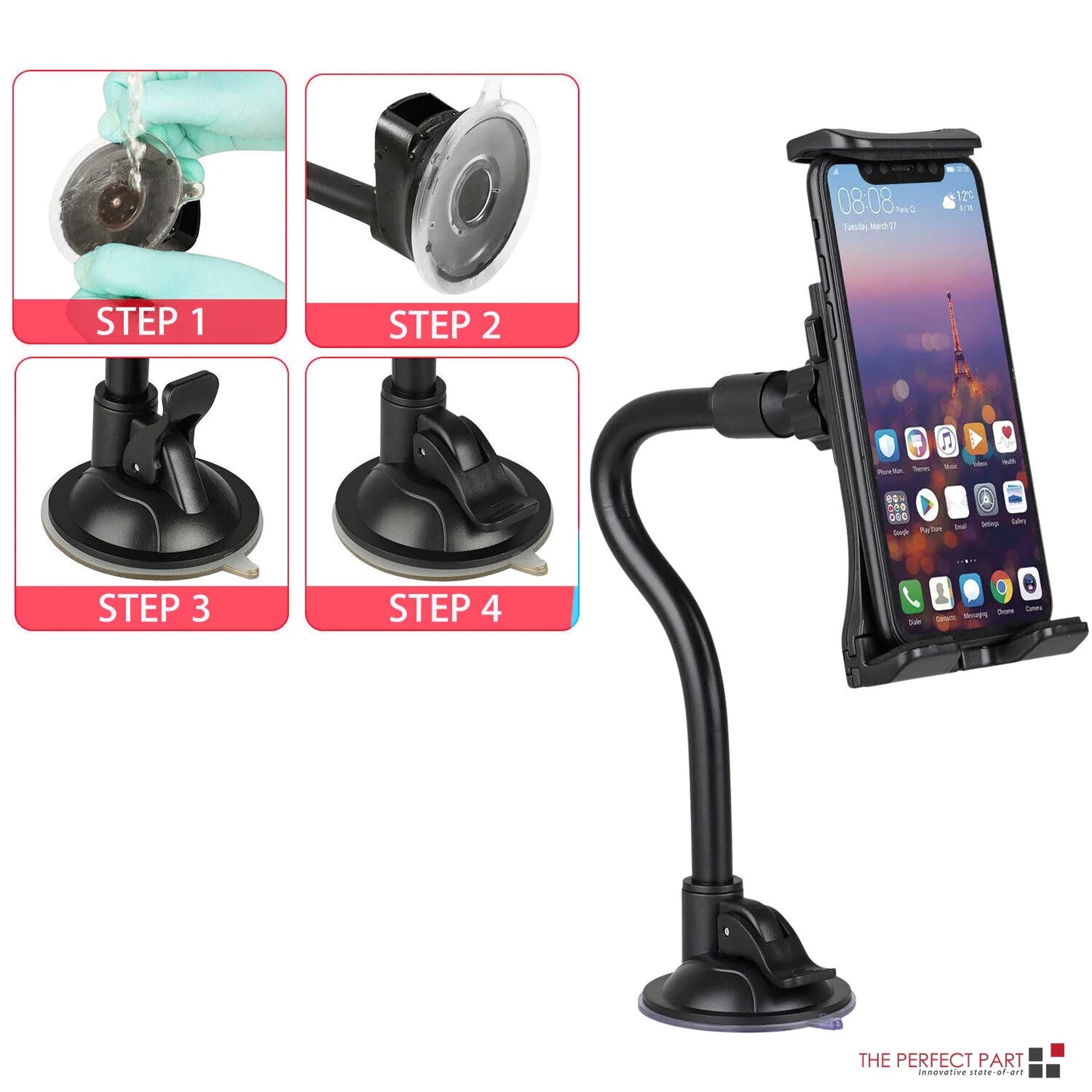 360° Universal Car Windshield Holder Desktop Mount For Cellphone Tablet iPad GPS WEM Support (www.WEM.support)
