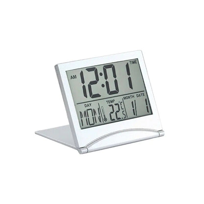 Digital Travel Alarm Clock Foldable Temperature LCD Clock Compact Desk Timer New WEM Support (www.WEM.support)