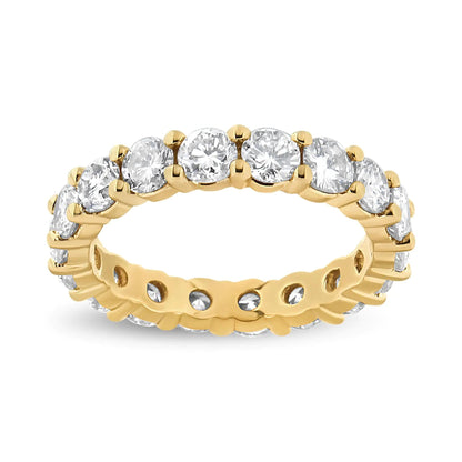 14K Yellow Gold 3.00 Cttw Shared Prong Set Round Cut Diamond Eternity Band (J-K Color, VS1-VS2 Clarity) WEM Support (www.WEM.support)