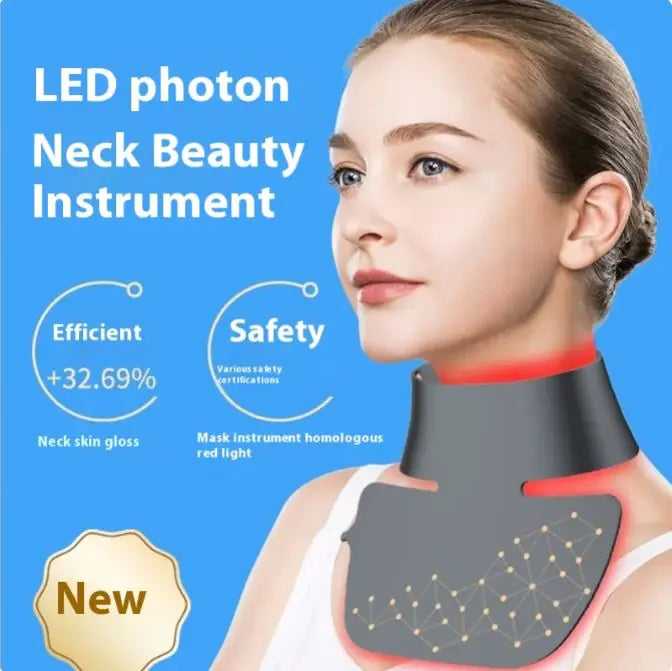 LED Infrared Neck Beauty Instrument Black Silicone Neck