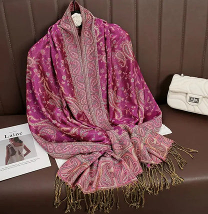 Cashmere Shawl Women's Printed Warm Scarf WEM Support (www.WEM.support)