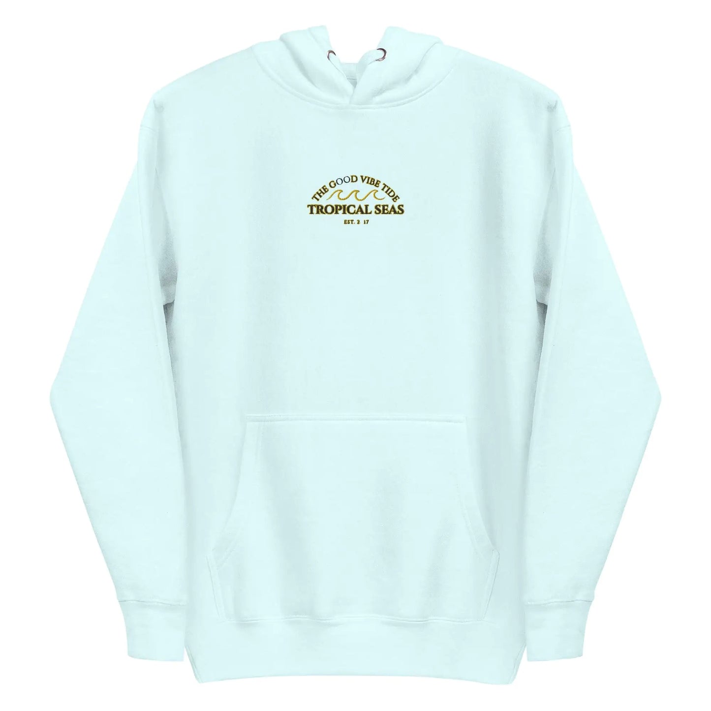 Tropical Seas Center Waves Hoodie WEM Support (www.WEM.support)