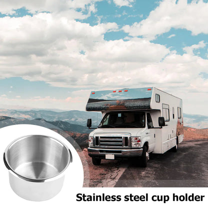 Universal Stainless Steel Cup Drink Holders for Car Boat Truck Marine Camper RV WEM Support (www.WEM.support)