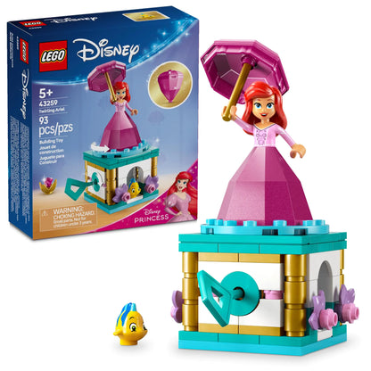LEGO Disney Princess Twirling Ariel Toy - Building Toy for Kids Girls and Boys Ages 5+ - Little Mermaid Toy for Fans of Movie - Ariel Doll Gift Idea for Birthdays - 43259