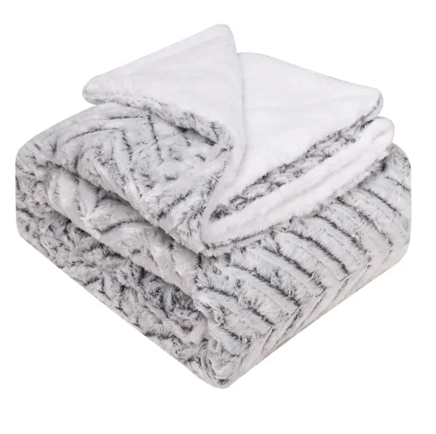 Thickened Flannel & Lamb Wool Double-Sided Blanket WEM Support (www.WEM.support)