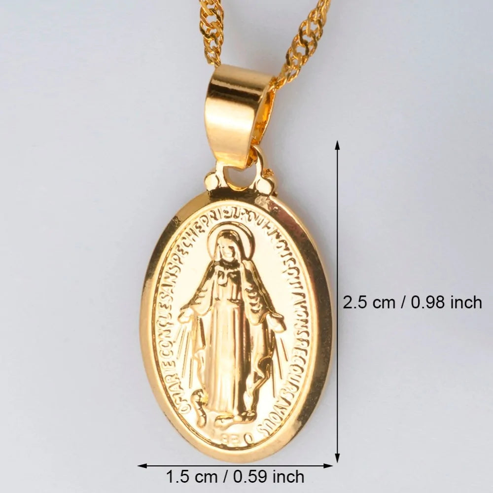 Virgin Mary Pendant Necklace WEM Support (www.WEM.support)