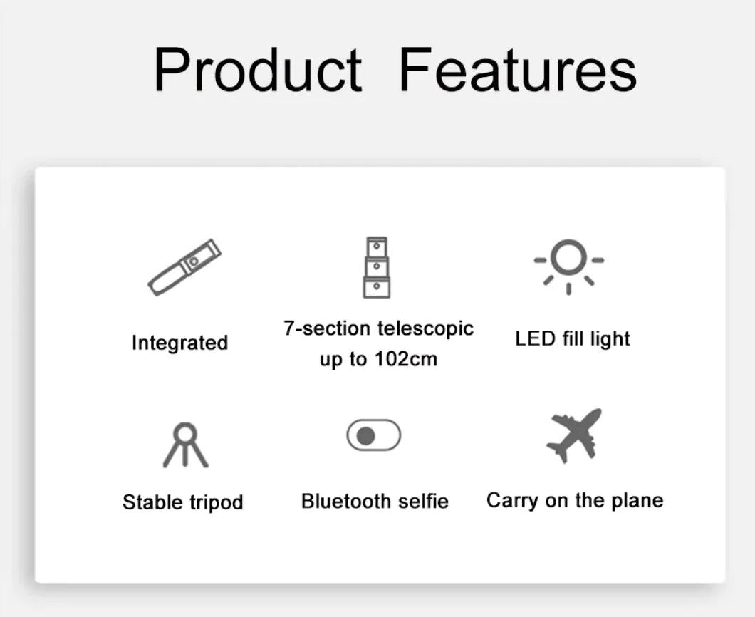 3 - in - 1 Bluetooth Wireless Selfie Stick & Tripod - Catch Cards