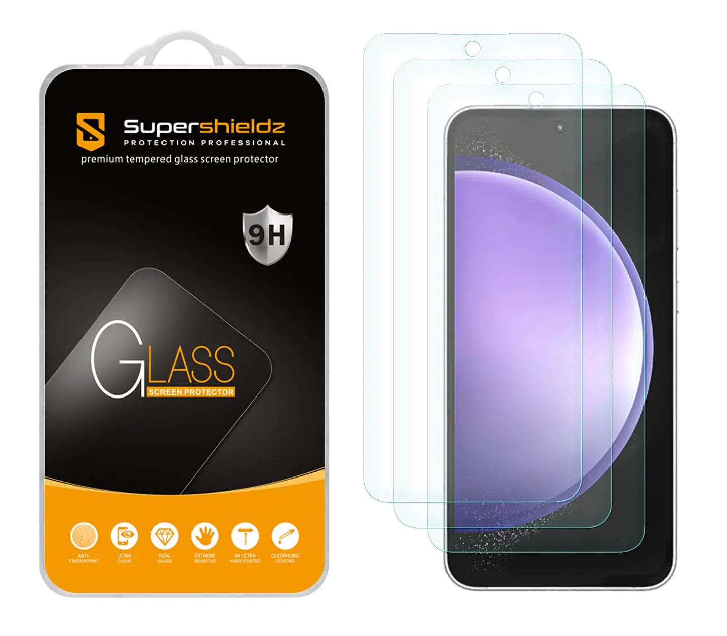 (3 Pack) Supershieldz Designed for Samsung (Galaxy S24 Plus) Tempered Glass Screen Protector, Anti Scratch, Bubble Free - Catch Cards