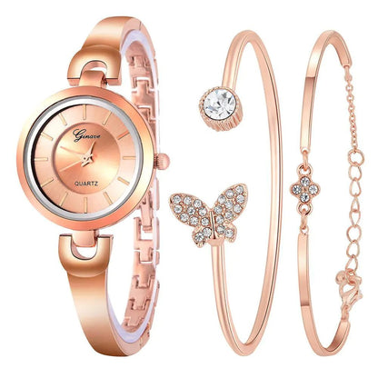 3 - Piece Bracelet and Quartz Watch Set for Women - Catch Cards