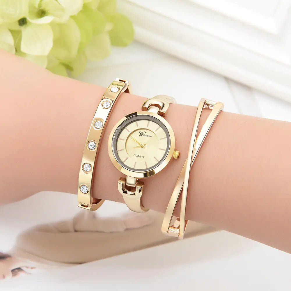 3 - Piece Bracelet and Quartz Watch Set for Women - Catch Cards