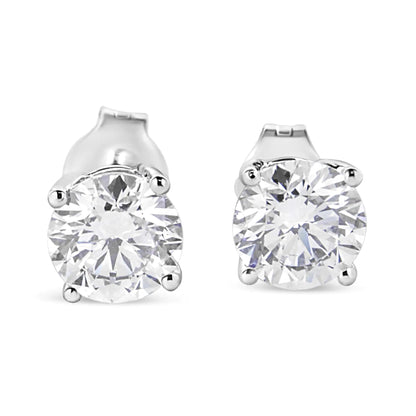 14K White Gold 1 3/4 Cttw Lab Grown Round Brilliant Diamond Solitaire Stud Earring (F-G Color, VS2-SI1 Clarity) WEM Support (www.WEM.support)