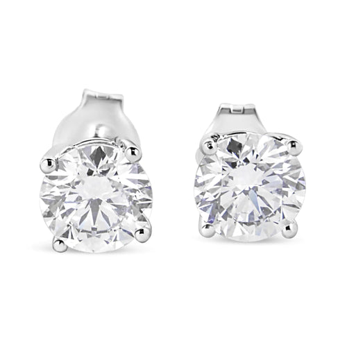 14K White Gold 1 3/4 Cttw Lab Grown Round Brilliant Diamond Solitaire Stud Earring (F-G Color, VS2-SI1 Clarity) WEM Support (www.WEM.support)