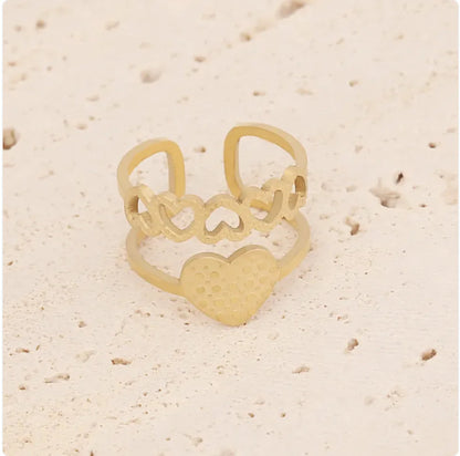 Women's Star & Moon Stainless Steel Ring WEM Support (www.WEM.support)