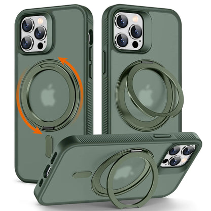 360° Rotatable Magnetic Ring Kickstand for iPhone 12/12 Pro Case [Non - Slip Texture Edge] [Compatible with MagSafe] [Military Shockproof] Translucent Matte Soft Silicone Bumper Slim Cover, 6.1'', Blue - Catch Cards