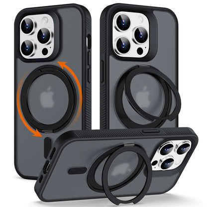 360° Rotatable Magnetic Ring Kickstand for iPhone 12/12 Pro Case [Non - Slip Texture Edge] [Compatible with MagSafe] [Military Shockproof] Translucent Matte Soft Silicone Bumper Slim Cover, 6.1'', Blue - Catch Cards