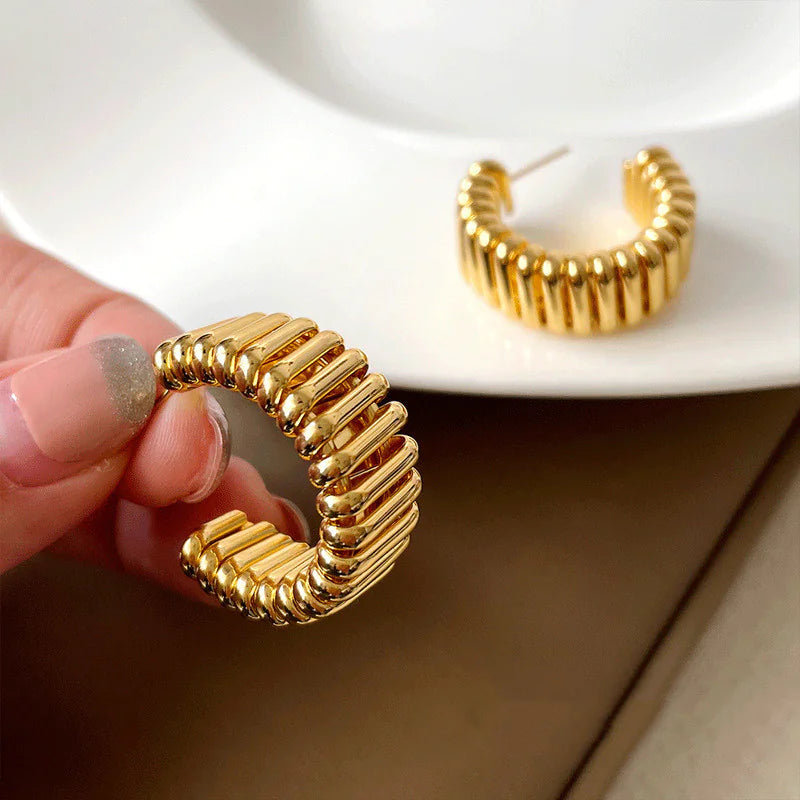 Copper Gold Spring Earrings WEM Support (www.WEM.support)