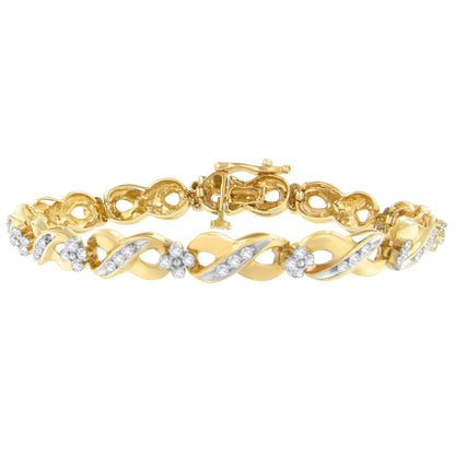 14K Yellow Gold Round-Cut Diamond Infinite Love Bracelet (1.00 cttw, I-J Color, I2-I3 Clarity) WEM Support (www.WEM.support)