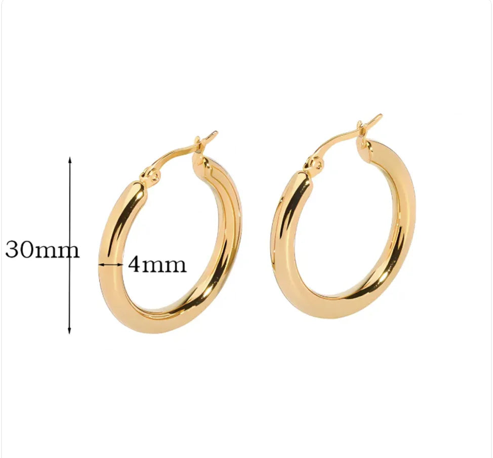 Stainless Steel Large Hollow Circle Earrings WEM Support (www.WEM.support)
