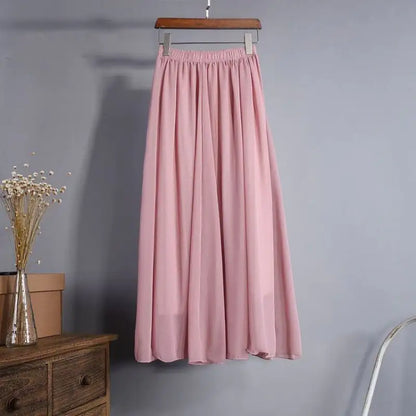 Half-Length Plus Size High Waist Chiffon Skirt