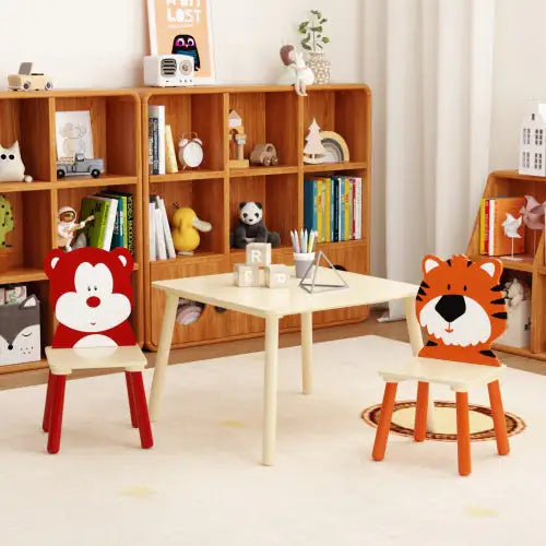 Solid Wood Children's Table Set With 2 Chairs WEM Support (www.WEM.support)
