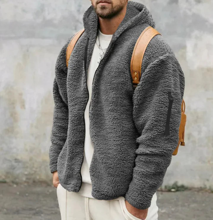 Men's Plush Hooded Jacket WEM Support (www.WEM.support)
